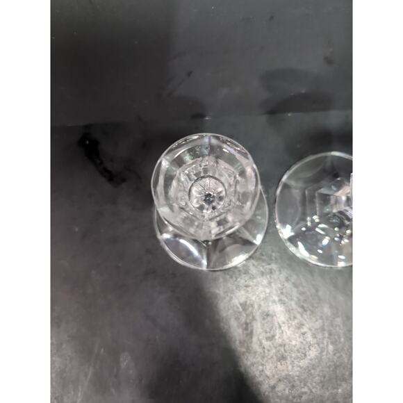 Clear Vintage Candle Holder Set, Glass, Tablescape, Vintage Home Decor, Pair - Picture 6 of 9